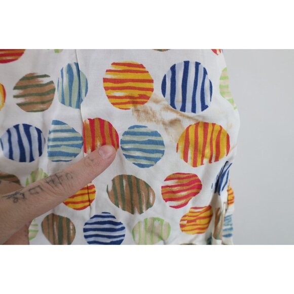 Vintage 90s Esprit Womens Medium Polka Dot Looped Collar Button Shirt Rayon - Picture 12 of 15